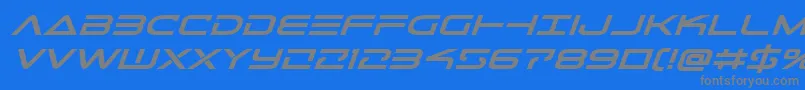 Telemarinesboldexpandital1-fontti – harmaat kirjasimet sinisellä taustalla