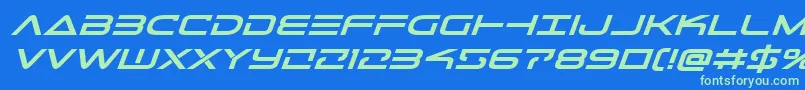 Telemarinesboldexpandital1 Font – Green Fonts on Blue Background