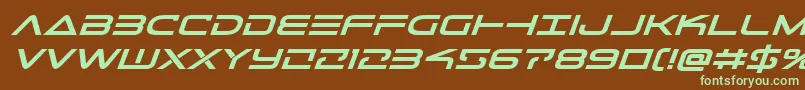 Telemarinesboldexpandital1 Font – Green Fonts on Brown Background