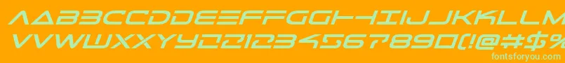 Telemarinesboldexpandital1 Font – Green Fonts on Orange Background