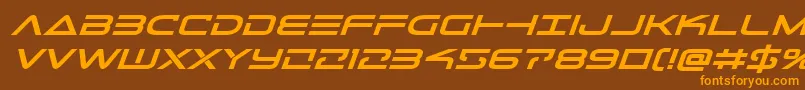 Telemarinesboldexpandital1 Font – Orange Fonts on Brown Background