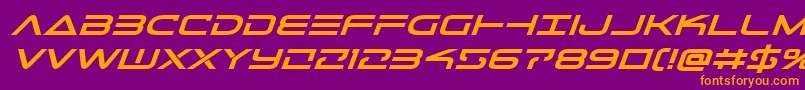 Telemarinesboldexpandital1 Font – Orange Fonts on Purple Background