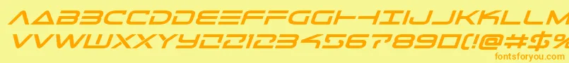 Telemarinesboldexpandital1 Font – Orange Fonts on Yellow Background