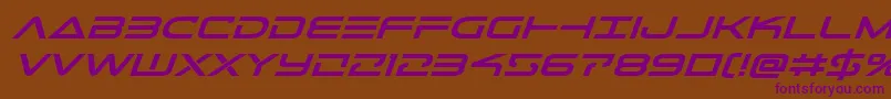 Telemarinesboldexpandital1 Font – Purple Fonts on Brown Background