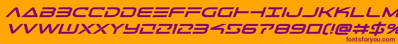 Telemarinesboldexpandital1 Font – Purple Fonts on Orange Background