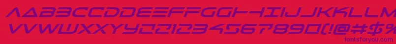 フォントTelemarinesboldexpandital1 – 赤い背景に紫のフォント