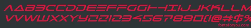 フォントTelemarinesboldexpandital1 – 黒い背景に赤い文字
