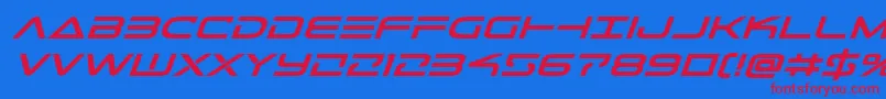 Telemarinesboldexpandital1 Font – Red Fonts on Blue Background