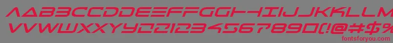 Telemarinesboldexpandital1-Schriftart – Rote Schriften auf grauem Hintergrund