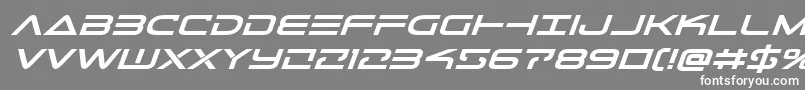 フォントTelemarinesboldexpandital1 – 灰色の背景に白い文字