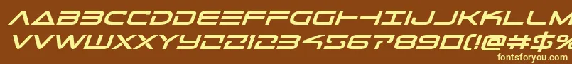 Telemarinesboldexpandital1 Font – Yellow Fonts on Brown Background
