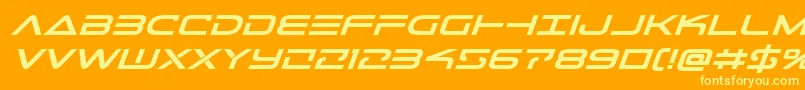 Telemarinesboldexpandital1 Font – Yellow Fonts on Orange Background