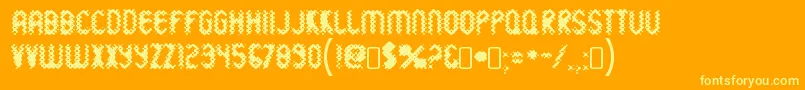 WildsewerageRegular-Schriftart – Gelbe Schriften auf orangefarbenem Hintergrund