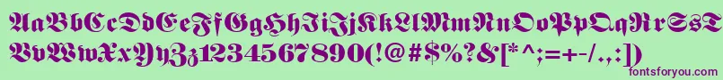 Berliner-Schriftart – Violette Schriften auf grünem Hintergrund