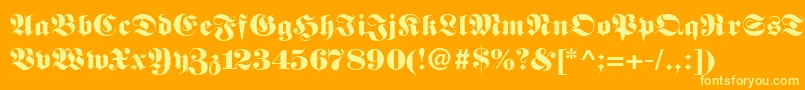 Czcionka Berliner – żółte czcionki na pomarańczowym tle