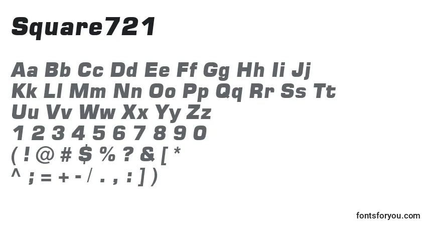 A fonte Square721 – alfabeto, números, caracteres especiais