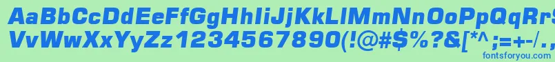 Шрифт Square721 – синие шрифты на зелёном фоне