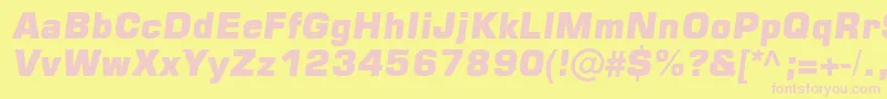 Square721-fontti – vaaleanpunaiset fontit keltaisella taustalla