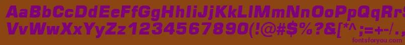 Square721 Font – Purple Fonts on Brown Background