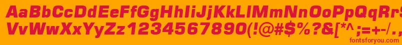 Square721 Font – Red Fonts on Orange Background