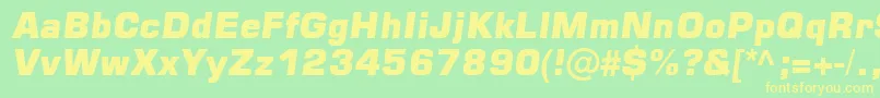 Square721 Font – Yellow Fonts on Green Background