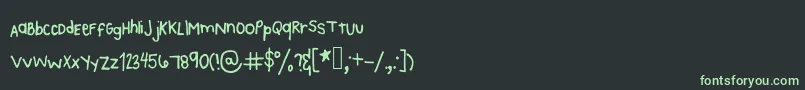 Шрифт Kaeshandwriting – зелёные шрифты на чёрном фоне