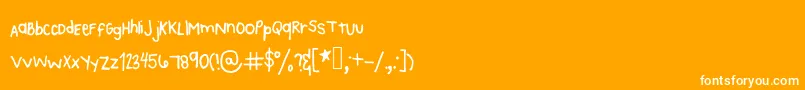 Kaeshandwriting Font – White Fonts on Orange Background