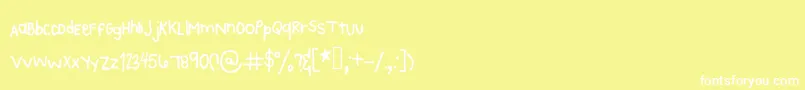フォントKaeshandwriting – 黄色い背景に白い文字