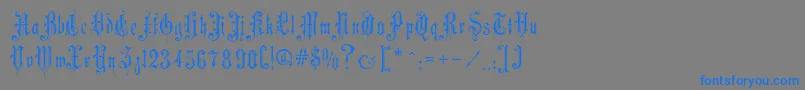 MusicHallRegular-Schriftart – Blaue Schriften auf grauem Hintergrund