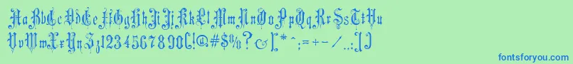 MusicHallRegular Font – Blue Fonts on Green Background