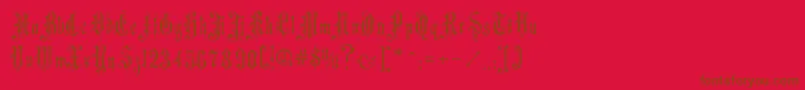 フォントMusicHallRegular – 赤い背景に茶色の文字