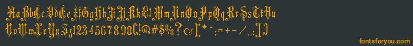 MusicHallRegular-Schriftart – Orangefarbene Schriften auf schwarzem Hintergrund