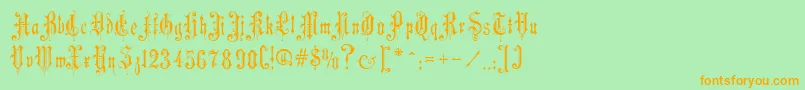 MusicHallRegular Font – Orange Fonts on Green Background