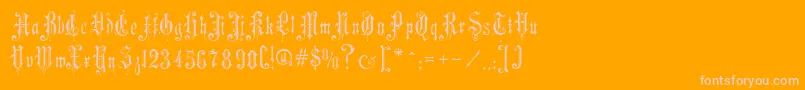 MusicHallRegular Font – Pink Fonts on Orange Background