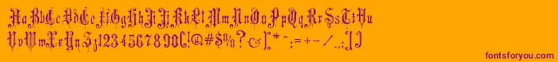 MusicHallRegular Font – Purple Fonts on Orange Background