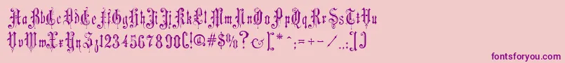 MusicHallRegular-Schriftart – Violette Schriften auf rosa Hintergrund