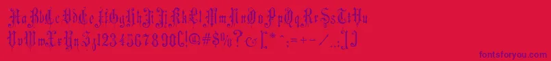 Police MusicHallRegular – polices violettes sur fond rouge