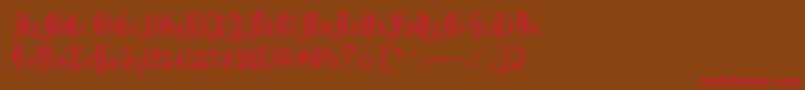 MusicHallRegular Font – Red Fonts on Brown Background