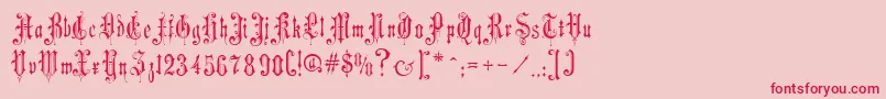 MusicHallRegular Font – Red Fonts on Pink Background