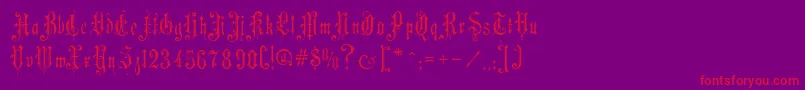 MusicHallRegular Font – Red Fonts on Purple Background