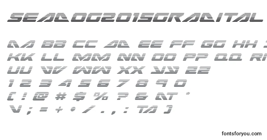 Schriftart Seadog2015gradital – Alphabet, Zahlen, spezielle Symbole
