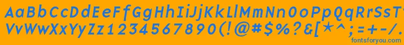 BaseninecItalic Font – Blue Fonts on Orange Background
