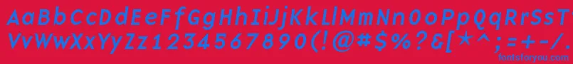 Шрифт BaseninecItalic – синие шрифты на красном фоне
