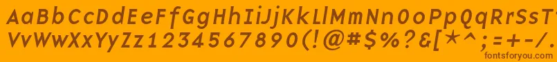 BaseninecItalic Font – Brown Fonts on Orange Background