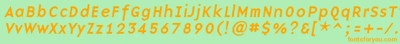 BaseninecItalic Font – Orange Fonts on Green Background