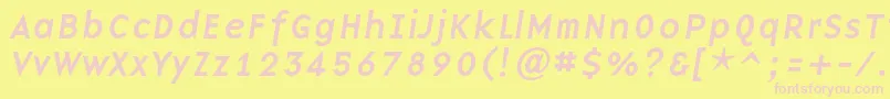 BaseninecItalic Font – Pink Fonts on Yellow Background