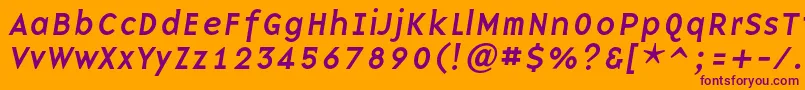 BaseninecItalic Font – Purple Fonts on Orange Background