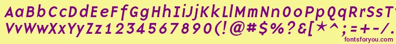 BaseninecItalic Font – Purple Fonts on Yellow Background