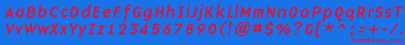 BaseninecItalic Font – Red Fonts on Blue Background