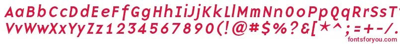 BaseninecItalic Font – Red Fonts on White Background